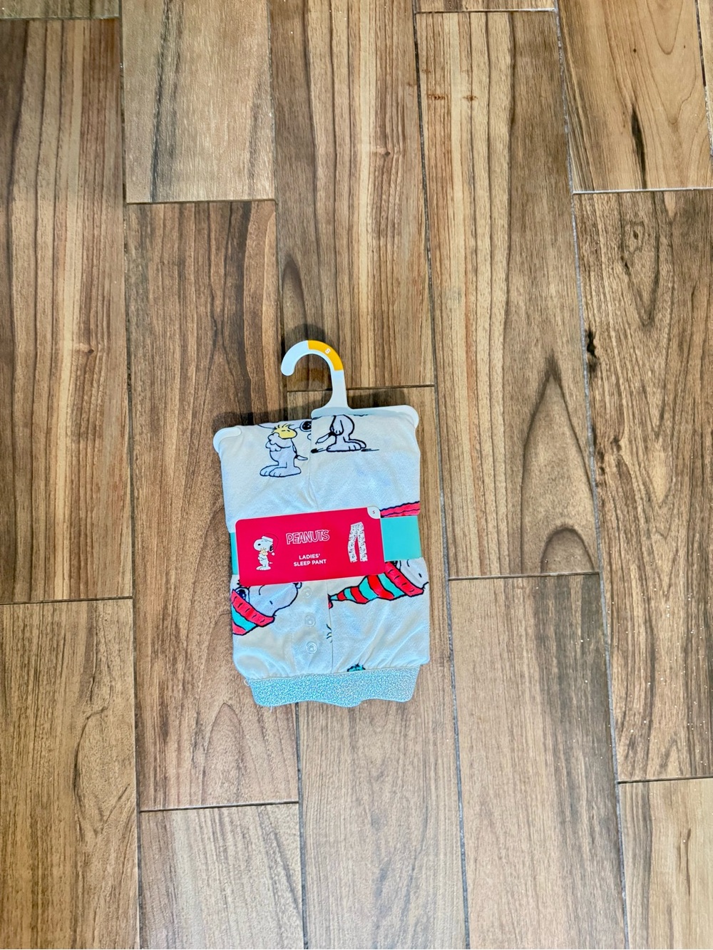 Peanuts White Sleep Pants with Red and Teal Stripe Accents